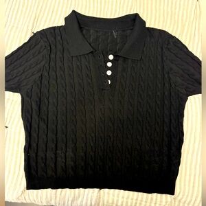 Black cropped knit top. Size large. Never worn, but Tag was cut out